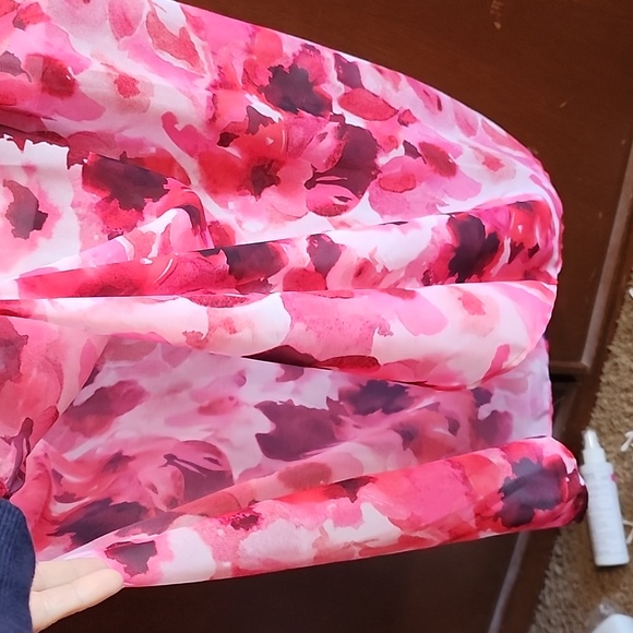 Colleen Lopez Maxi Pink Floral Dress Sz L - Picture 4 of 8